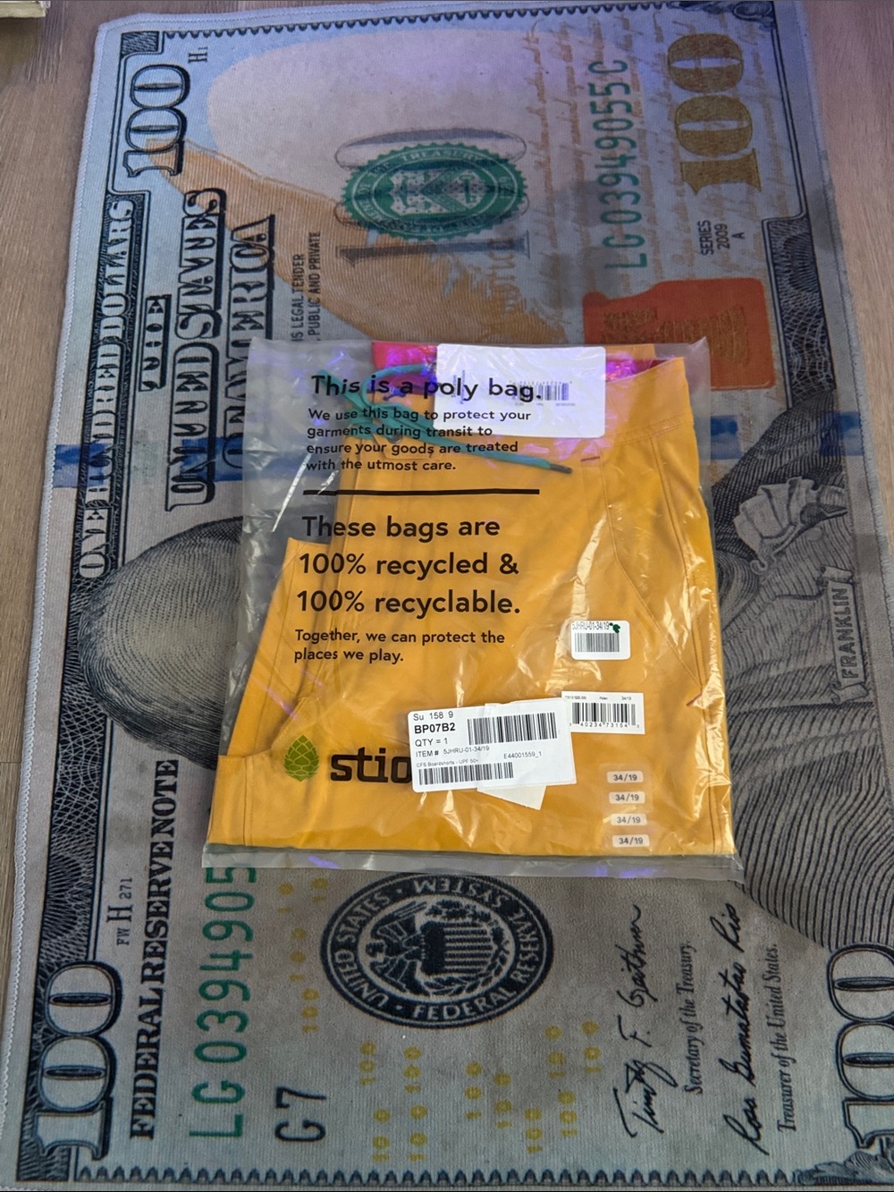 Stio Yellow Recyclable Poly Bag Door Mat Accent